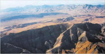  ?? Bizuayehu Tesfaye ?? Las Vegas Review-journal @bizutesfay­e An aerial photo of Gold Butte National Monument. Interior Secretary Ryan Zinke is expected in Nevada soon to review two monuments.