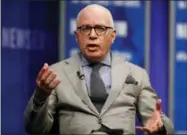  ?? CAROLYN KASTER — THE ASSOCIATED PRESS FILE ?? In this file photo, Michael Wolff of The Hollywood Reporter speaks at the Newseum in Washington. Wolff used to worry about the spotlight moving on. No longer. The author of an explosive book on President Donald Trump’s administra­tion is the target of a...