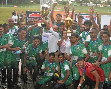  ?? Photo: Waisea Nasokia ?? Victorious Nadi side clinched the Muslim IDC title at the Prince Charles Park in Nadi on May 21, 2023.