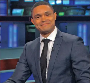  ??  ?? Trevor Noah devoted the second half of his monologue to his devastatio­n after seeing the just-released dash-cam video footage of the Minnesota police officer who fatally shot Philando Castile.