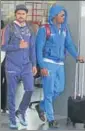  ??  ?? Manish Pant with a WI player