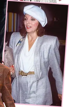  ?? ?? Glitz and glamour: Dynasty actress Joan Collins in the 1980s and, top, the Louis Vuitton show yesterday