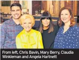  ??  ?? From left, Chris Bavin, Mary Berry, Claudia Winkleman and Angela Hartnett