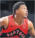  ?? BRIAN BABINEAU GETTY IMAGES ?? At full strength, the Raptors’ starting lineup led by point guard Kyle Lowry is a handful for any opponent.
