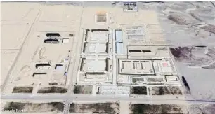  ??  ?? Satellite image of the site in Hotan where Abdusalam says he was held