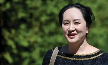  ??  ?? Meng Wanzhou, Huawei’s chief financial officer, leaves her home to attend a court hearing in Vancouver, British Columbia, in May 2020. Photograph: Jennifer Gauthier/Reuters