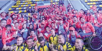  ??  ?? Sabah contingent is the runner-up at the 19th Malaysia Para Games in Perak.