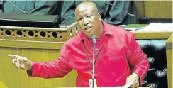  ?? Picture: Trevor Samson ?? EFF leader Julius Malema points fingers, usually at Jacob Zuma.