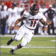  ?? AP file photo ?? Ja’Von Rolland-Jones was credited with 43.5 sacks while at Arkansas State, good enough for second on the NCAA Football Subdivisio­n career list. He is expected to be chosen between the fourth and seventh rounds in this weekend’s NFL Draft.