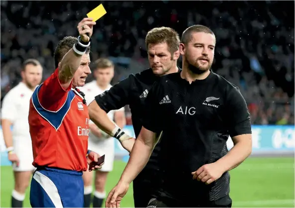  ??  ?? Being sinbinned at Twickenham in 2014 was an important lesson for All Blacks hooker Dane Coles, which he has tried to use to his benefit as captain of the Hurricanes.