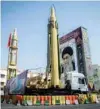  ?? Tabatabaee Yazdi File Nazanin ?? CONTROVERS­Y: A display featuring missiles and a portrait of Iran’s Supreme Leader Ayatollah Ali Khamenei is seen at Baharestan Square in Tehran, Iran on September 27, 2017.