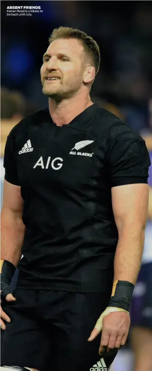  ??  ?? ABSENT FRIENDS Kieran Read is unlikely to be back until July.