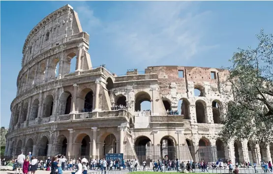  ??  ?? Tourists visiting the Colosseum in Rome, Italy. One can hardly see the treasures of Rome’s top attraction­s these days without bumping arms with the hordes of tourists. — Photos: AP