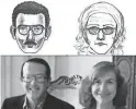  ??  ?? Top, the composite sketch released by law enforcemen­t after the painting was stolen in 1985. Bottom: Jerry and Rita Alter on Thanksgivi­ng Day in 1985 in Tucson.