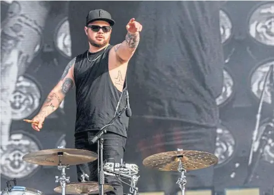  ?? ?? STORMING: Royal Blood’s Ben Thatcher marched off stage after telling people to cheer up. Picture by Kim Cessford.