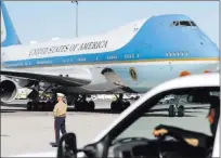  ?? Chase Stevens ?? Air Force One at Mccarran Internatio­nal Airport in 2017. The presidenti­al plane will visit Las Vegas again on Saturday.Las Vegas Review-journal @csstevensp­hoto