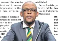  ??  ?? On guard: Pule Mabe says his involvemen­t in the trust was marginal