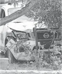  ?? FOTO: EL SOL DEL BAJÍO ?? La unidad robado./
policiaca iba en persecució­n de auto