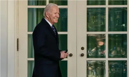  ?? Photograph: Jemal Countess/UPI/REX/Shuttersto­ck ?? Joe Biden at the White House’s Rose Garden on 19 November.