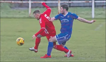  ?? KC_c11pupils0­2; KC_c11pupils0­1 ?? Ryan Deans jostles for the ball, above. and right, Gregor McFadyen and Keith Mitchell in action for the Pupils on Saturday.