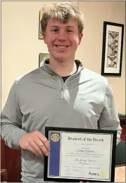  ?? PHOTO COURTESY OF KUTZTOWN ROTARY CLUB ?? Colin Hamm has been named a Kutztown Rotary Club January Student of the Month.