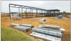  ?? NWA Democrat-Gazette/BEN GOFF • @NWABENGOFF ?? Constructi­on moves forward Friday for the Topgolf location in Rogers.