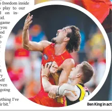  ?? ?? Ben King in action for the Suns on Saturday. Picture: Getty Images