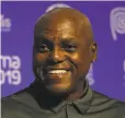  ?? Patrick Smith / Getty Images ?? Former U.S. Olympian and multiple goldmedal winner Carl Lewis speaks during a news conference in Lima, Peru.