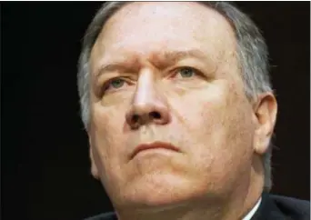  ?? JACQUELYN MARTIN — THE ASSOCIATED PRESS FILE ?? In the file photo, CIA Director Mike Pompeo listens while testifying on Capitol Hill in Washington. Trump ousted Rex Tillerson as secretary of state Tuesday, making a surprise Twitter announceme­nt that he’s naming CIA director Mike Pompeo to replace him.