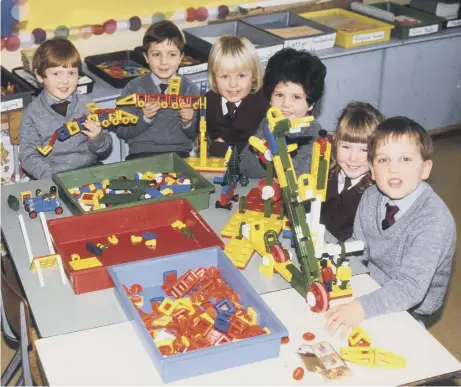  ??  ?? Budding engineers from St Anne’s RC Primary use the school’s building blocks to construct various devices.