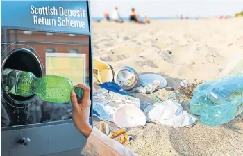  ?? ?? CLEAN-UP: A deposit return scheme would help to rid our beaches of cans and bottles.