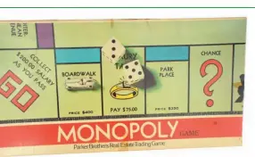  ??  ?? ABOVE
Made by Parker Brothers in Canada, this American version of Monopoly sold for a tenner.