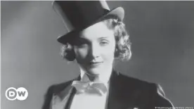  ?? ?? Marlene Dietrich and her iconic top hat and suit