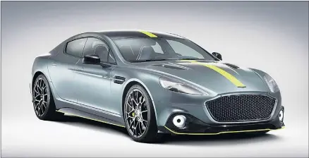  ??  ?? RAPID: The Aston Martin Rapide AMR has a top speed of 330kmh due to its 433kw-630nm 6.0-litre naturally aspirated V12 petrol engine.