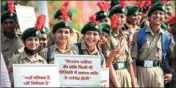  ?? PTI ?? NCC cadets during an event for Sarva Dharma Prathana Sabha and Ahinsa March on 80th anniversar­y of Quit India Movement, in Jaipur