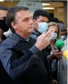  ?? AFP ?? Jair Bolsonaro, durante una conferenci­a de prensa en el Hospital Vila Nova Star.