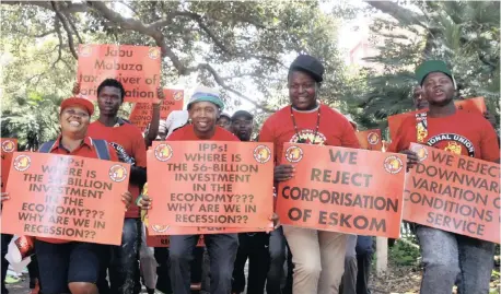  ?? (ANA) | JACQUES NAUDE African News Agency ?? A NATIONAL Union of Mineworker­s-led march to the Union Buildings in November railed against Eskom’s Independen­t Power Producers’ contracts.