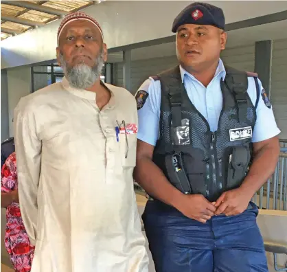  ?? Photo: Renhu Radhika. ?? Mohammed Saheed outside the Labasa Magistrate­s Court on May 30. 2020.