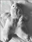  ??  ?? Right: A 27-year-old cuddly toy is pictured before and after restoratio­n at the “hospital”.