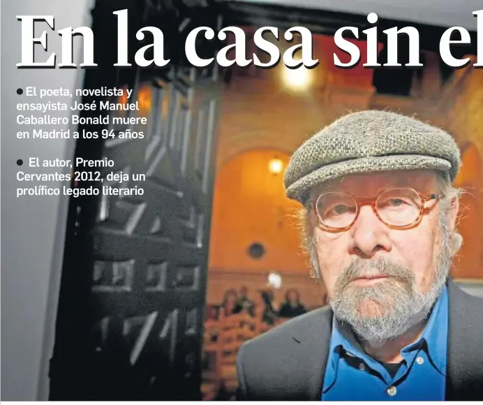  ??  ?? José Manuel Caballero Bonald, en el Centro Andaluz de Documentac­ión del Flamenco.