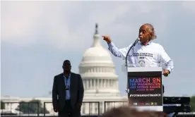  ?? Photograph: Allison Bailey/Rex/Shuttersto­ck ?? The Rev Al Sharpton speaks at the flagship event of a nationwide march for voting rights on the 58th anniversar­y of the March on Washington.