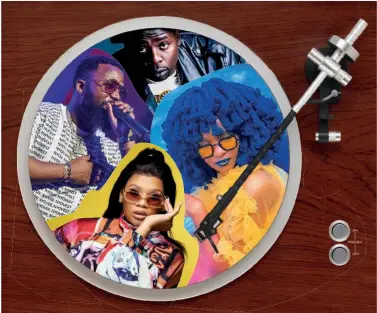  ??  ?? En sentido de las agujas del reloj, de arriba abajo: DJ Maphorisa, Moonchild Sanelly, Lady Du y Cassper Nyovest.