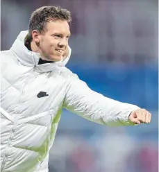  ??  ?? Und der wird wohl mein Nachfolger: Julian Nagelsmann (links) und sein Noch-salzburger Kollege Jesse Marsch.