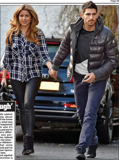  ??  ?? Going nowhere: Evans, pictured yesterday with his fiancee Natasha Massey