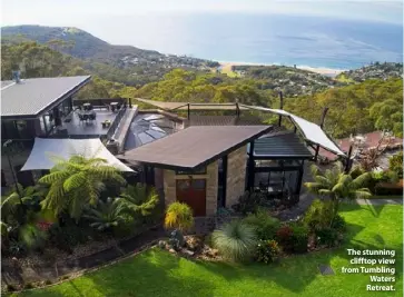  ??  ?? The stunning clifftop view from Tumbling Waters Retreat.