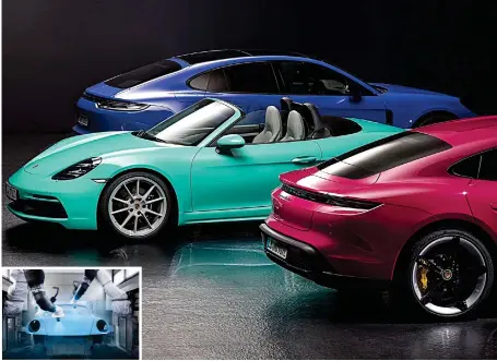  ?? ?? The demand for custom-painted Porsche cars has risen sharply over the years, and now Porsche is set to deliver custom-colored cars to its customers.