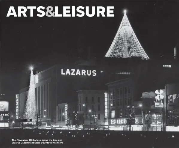  ?? FILE PHOTO ?? This November 1963 photo shows the tree and Lazarus Department Store Downtown