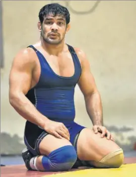  ?? HT PHOTO ?? Sushil Kumar returned to competitiv­e wrestling after three years.
