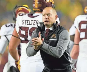  ??  ?? Minnesota coach P. J. Fleck says allowing players to play in up to four games and still qualify for a redshirt season is the “greatest rule the NCAA has ever put in in the last 20 years.” RAJ MEHTA/USA TODAY SPORTS