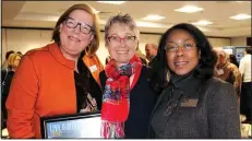  ?? NWA Democrat-Gazette/CARIN SCHOPPMEYE­R ?? Patty Sullivan (from left), Monika Fischer-Massie and Delia Anderson Farmer help support the United Way.